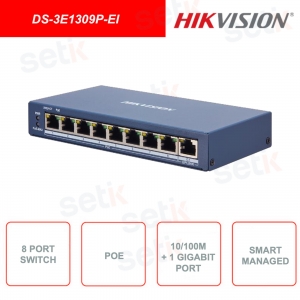 8-Port 100Mbps Fast Ethernet Smart PoE Switch HIKVISION DS-3E1309P-EI